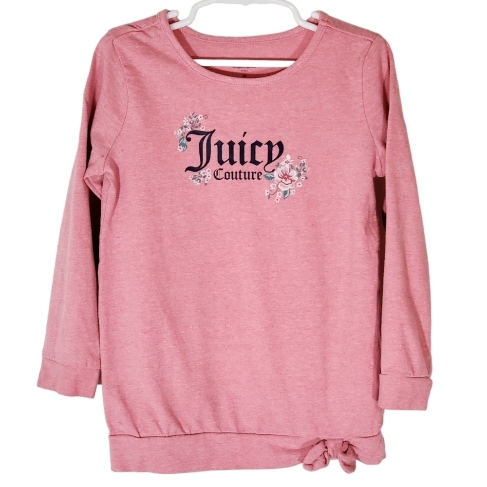 Juicy Couture Girls Floral Logi Long Sleeve Top Pink Size 6X